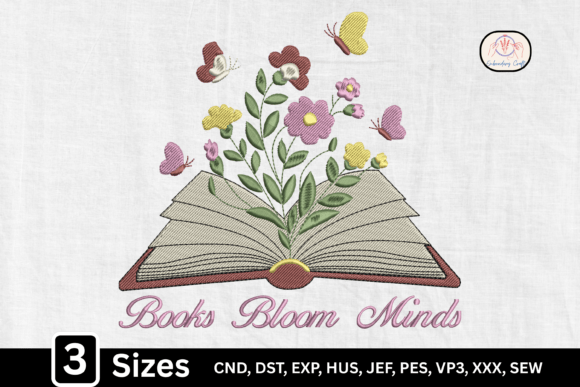 Floral Open Book, Books Bloom Minds