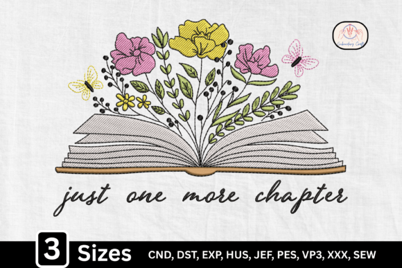 Just One More Chapter Floral Open Book